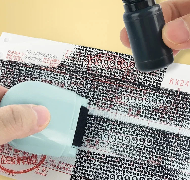 Ceramic Blade Theft Protection Roller Stamp for Privacy Confidential Data Guard Your Security Stamp Roller Privacy Seal Roller