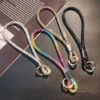 INS Glitter Phone Lanyard Phone Crystal Wrist Straps Keychain Anti-lost Rope For iPhone 16 Samsung Universal Bling Hanging Cord