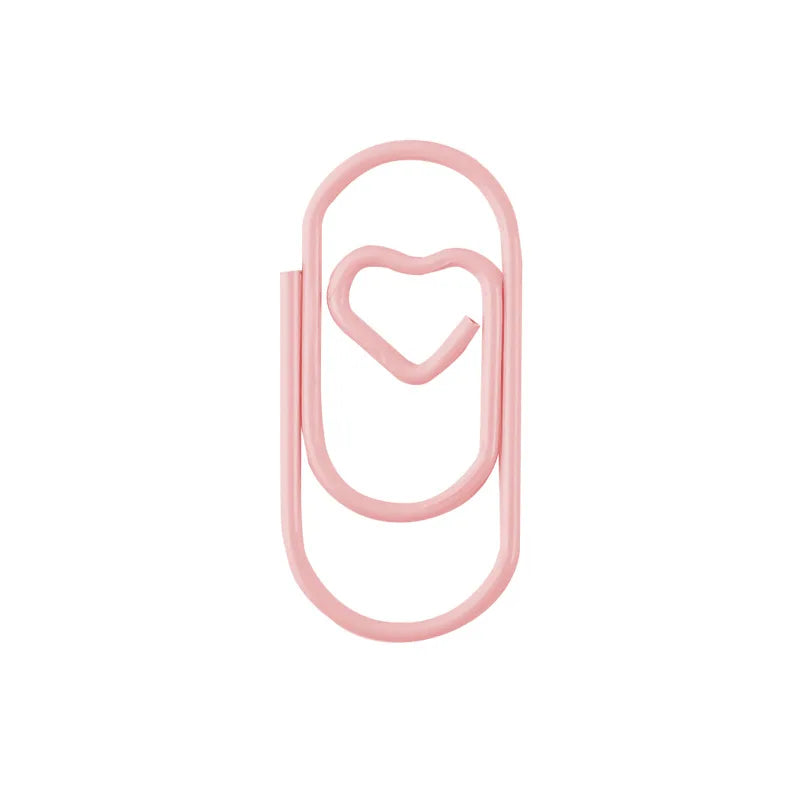 50pcs Metal Macaron Love Heart Paper Clips Gold Rose Gold Mini Bookmark Ticket Photo Binder Clips Patchwork Clip Office Supplies