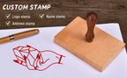 Personalized Wedding Stamp Wood Block Rubber Stamps Small Business Company Branding Stamp Custom Packaging Seal