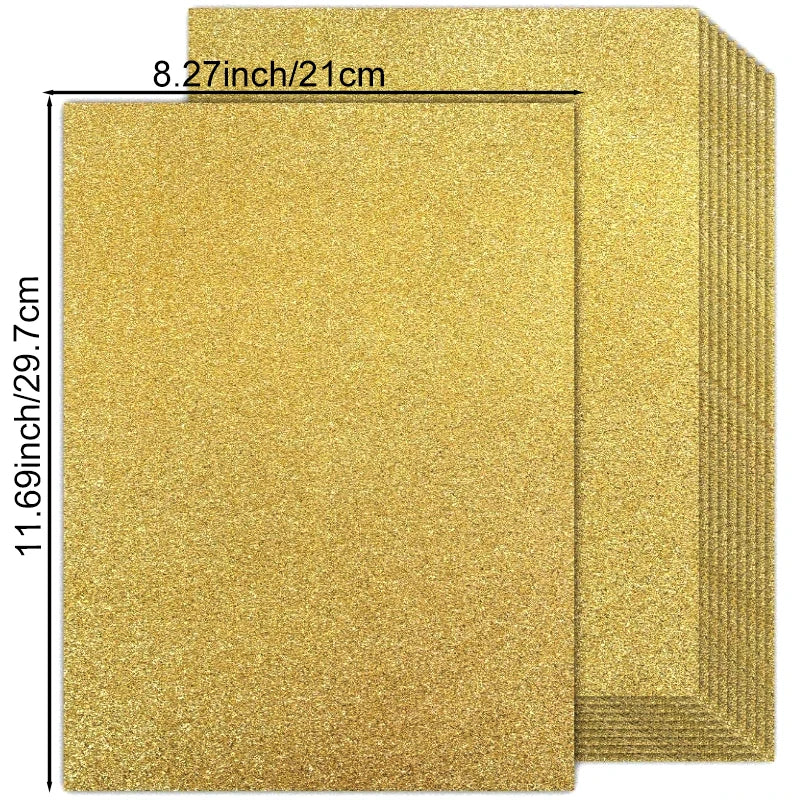 25 Sheets Colored Glitter Cardstock Paper 250G A4 Premium for Scrapbook DIY Projects Birthday Party Decoration Gift Box Wrapping