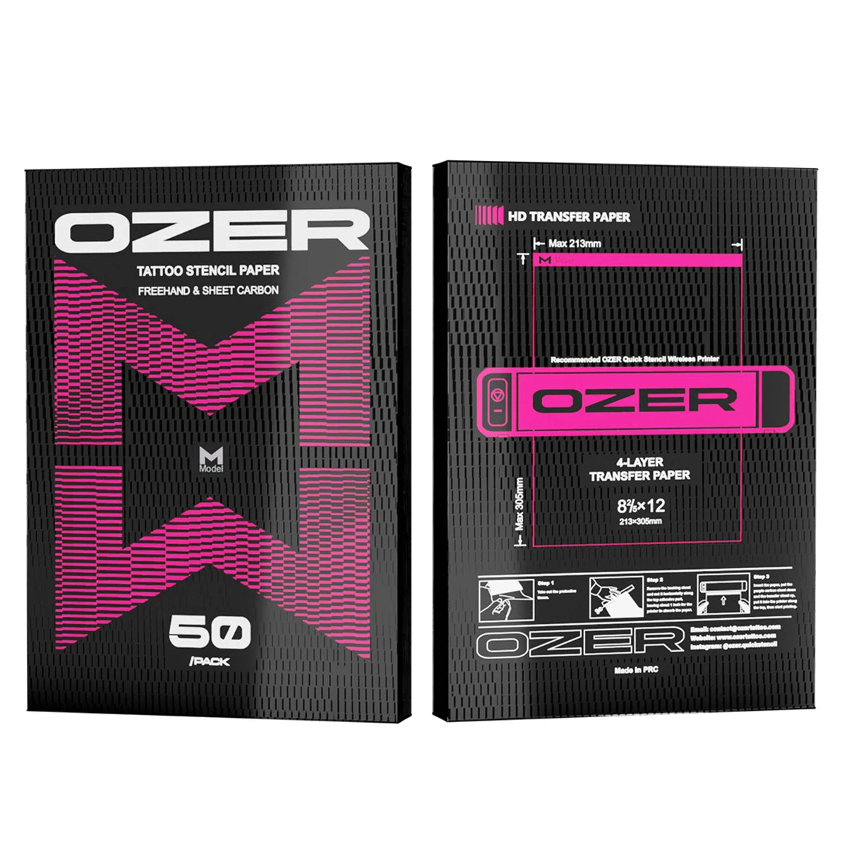 OZER 50 Sheets Tattoo Transfer Paper A4 Size, Thermal Copier Template Paper for Thermal Copier Template Paper for Tattoo Artist