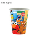 Cartoon Sesames Streets Birthday Party Supplies Kids Disposable Tableware Cup Plate Napkin Tablecloth Balloon Banner Decoration