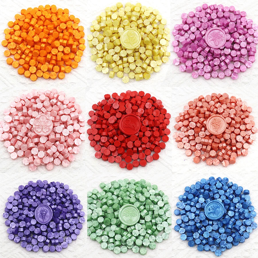 200pcs Octagon Sealing  Wax Beads for Wax Seal Stamp for Scrapbooking Cards Envelopes Wedding Invitations Gift Packaging