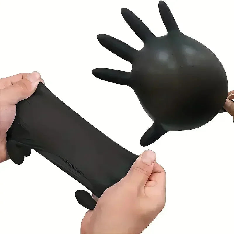 Portable Black Composite Nitrile Rubber High-Elasticity Disposable Gloves Food Work Latex Gloves Cleaning Waterproof Gloves