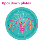 Gymnastics Disposable Tableware Cupcake Holder Plates Napkins TableCloth Banner For Birthday Party Dinnerware Party Supplies