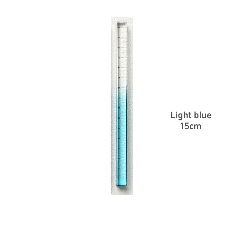 1pcs Colorful Clear Straight Ruler 15cm Four Edges Acrylic Transparent Gradient Lightweight Measuring Tools for Students A7795