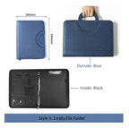 A4 Portable File Folder with Calculator Binder Organizer Manager Office Document Pad Briefcase PU Leather Padfolio Bag Customize