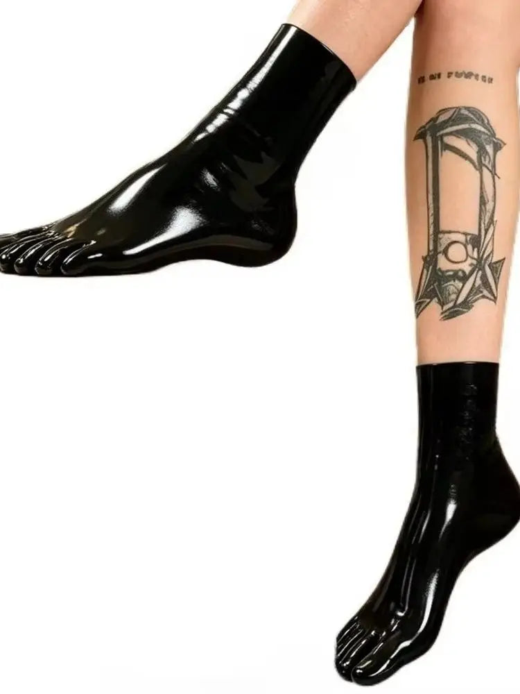 Transparent black Latex Gloves Women's Full Finger Rubber Gloves Wear