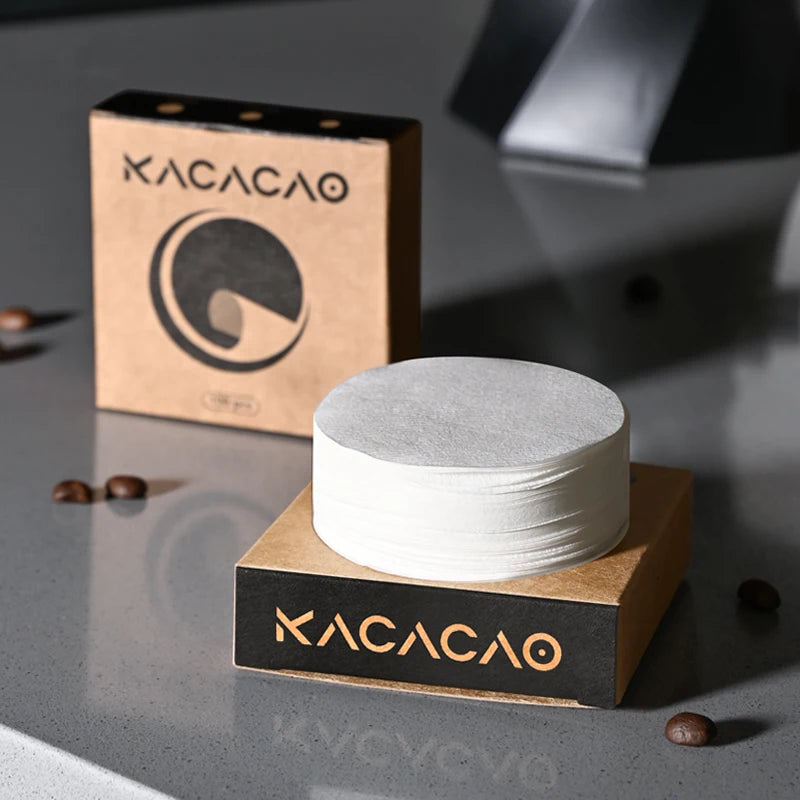 KACACAO Disposable Coffee Filter Paper for 51/53/58mm Espresso Maker 100 Pieces Espresso Paper Filter Home Kitchen Accessorie