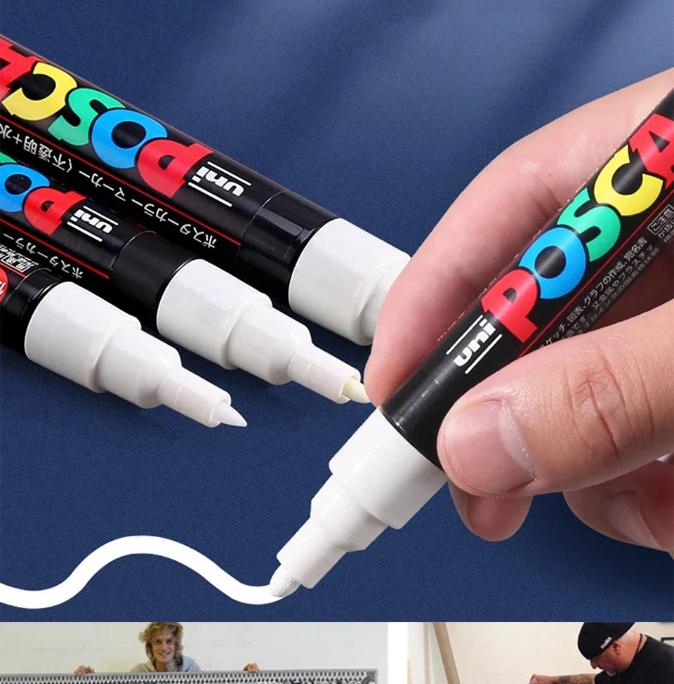1pcs Japan UNI POSCA Marker Pen PC-1M/3M/5M POP Poster Graffiti Permanent Acrylic Marker White Black Gold Silver Art Supplies