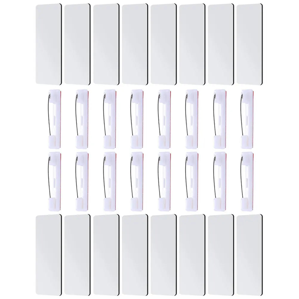 32Pcs Name Tag Blank Name Badges High Density DIY Sublimation Id Badge Pin Backing Office School Use Reusable Custom