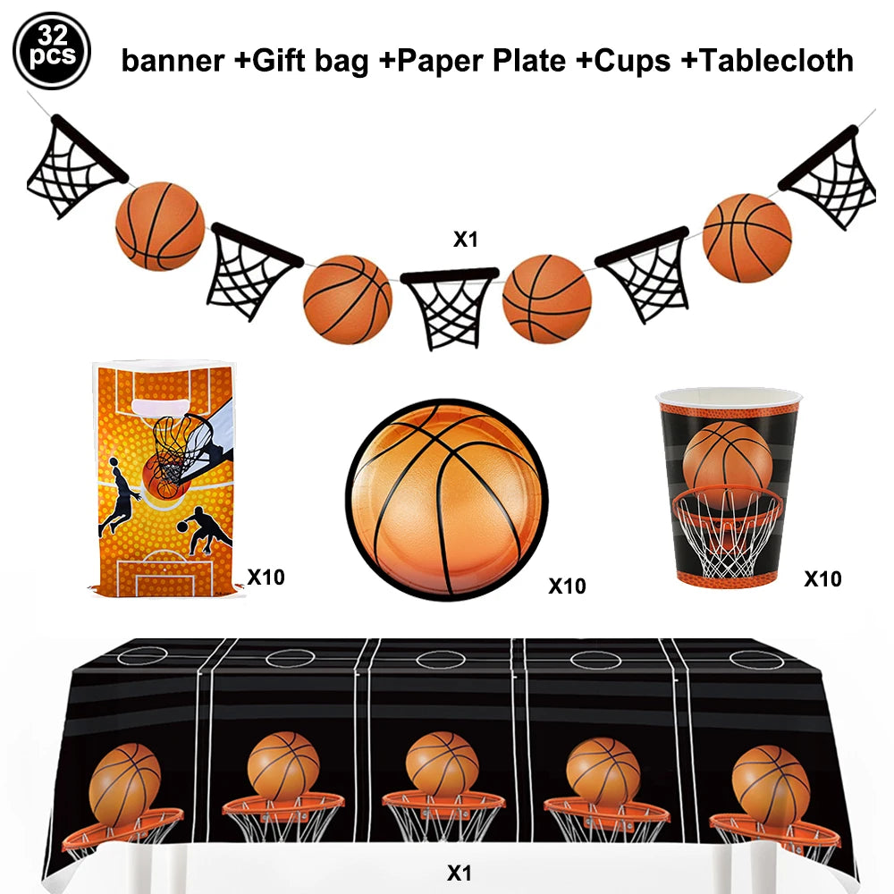 Basketball Tablecloths Basketball Party Decorations Rectangular Plastic Table Cover Boys Basketball Theme Birthday Party Supplie