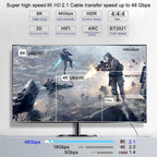 8K HDMI-compatible Cable for Xiaomi Mi Box 8K/60Hz 4K/120HZ 48Gbps Digital Cable for PS5 PS4 Laptop TV Monitor Projectors