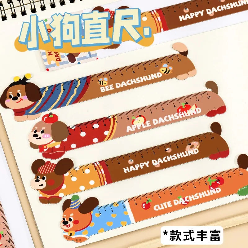 Cartoon Strip Puppy Magnetic Bookmark Ruler Student Cute High-value Bendable Ruler Special-shaped Magnetic Ruler