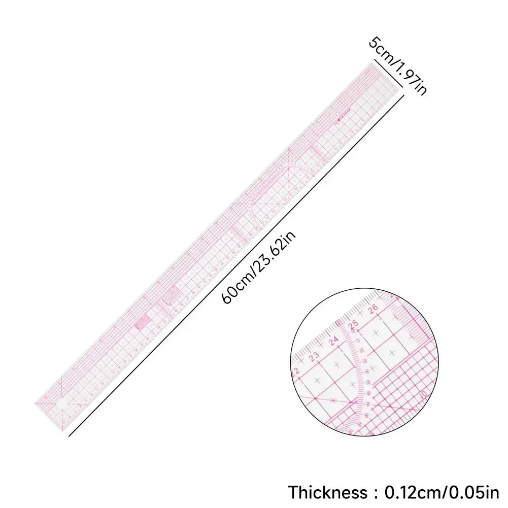 Flexible Clear Metric French Curve Ruler Multipurpose Tailoring Template For Dressmaking Pattern Drafting DIY Sewing Projects