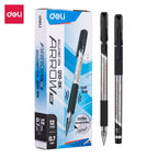 DELI Smooth Writing Ballpoint Pens 0.7mm Black and Blue Ink Pens 12PCS Pack of Retractable Ball Pen for Office School Home