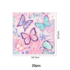 Butterfly Girls Birthday Party Disposable Tableware Fairy Pink Paper Plates Cups Napkin Tablecloth Birthday Party Decorations