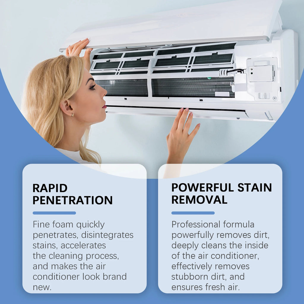 Air Conditioner Cleaner Spray Deeply Cleans Internal Dust Bacteria Removes Odors Washing Foaming Cleaner No Disassembly Washing