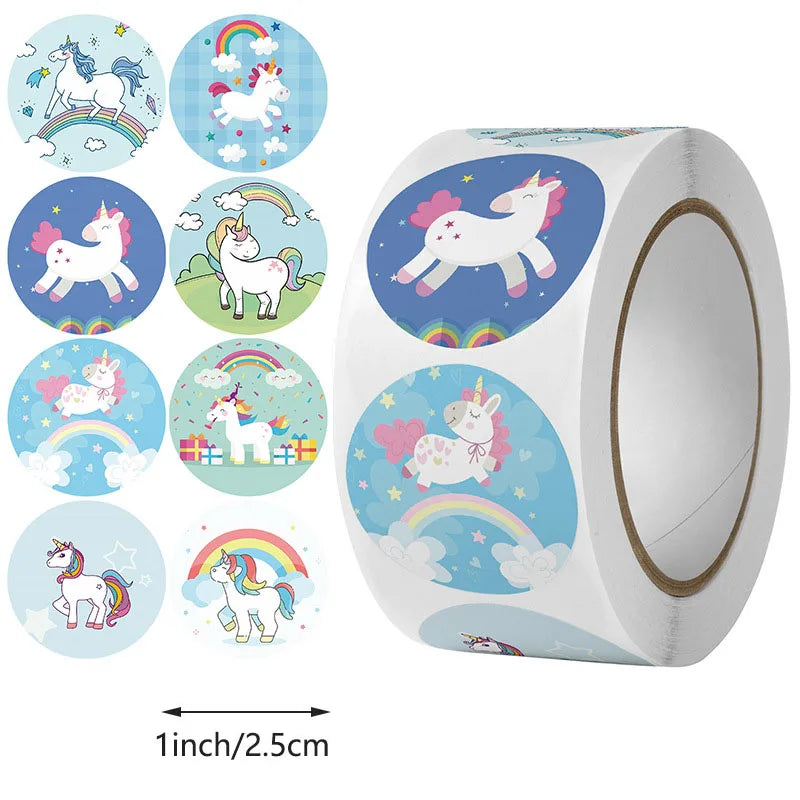 100-500pc Stickers Rolling Animal Roll Stickers Small Cute Game Sticker DIY Gift Sealing Label Decoration