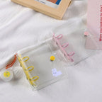 Portable Mini Handbook Glitter Notebook Pages Transparent Binder Notebook Cover Card Organizer 3 Hole Binder Clip Photo album