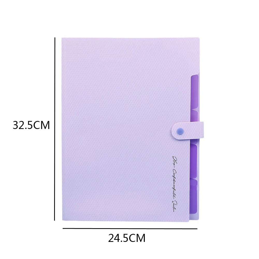 A4 Size Accordion File Folder 5 Pocket Filer Folder with Labels for Documents Paper Organizer for School Office