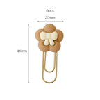 5PCS flower Paper Clips cream Bookmarks Planner Clips for Fun Office Supplies School Gifts