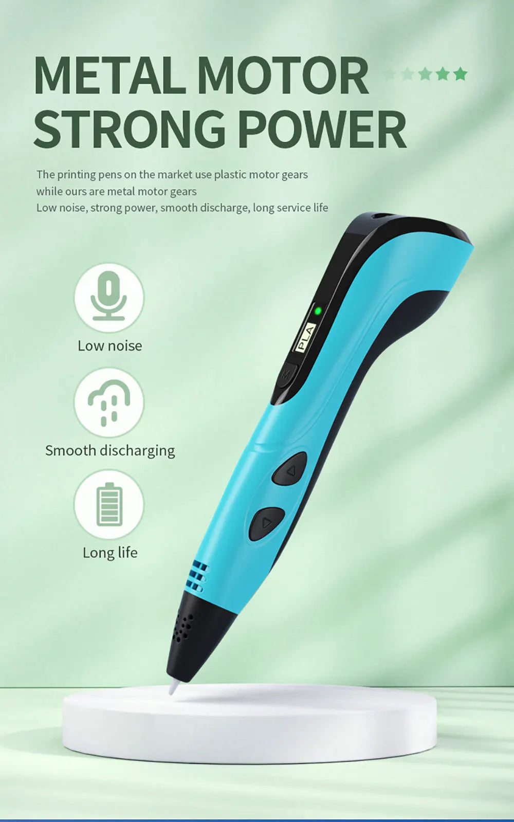2026 New 3D Printing Pen DIY Three-dimensional Painting Children Toys With LCD Screen Power Adapter 200M PLA Filament Toys Gift