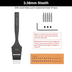 WUTA 3G Leather Punches Head Replaceable Pricking Iron Removable Diamond Olive Round Hole French Style Chisel DIY Craft Tools