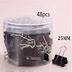 15mm/19mm/25mm/32mm/41mm/51mm Black Metal Binder Clips Long Tail Clip Folder Bookmark Paper Ticket Clip