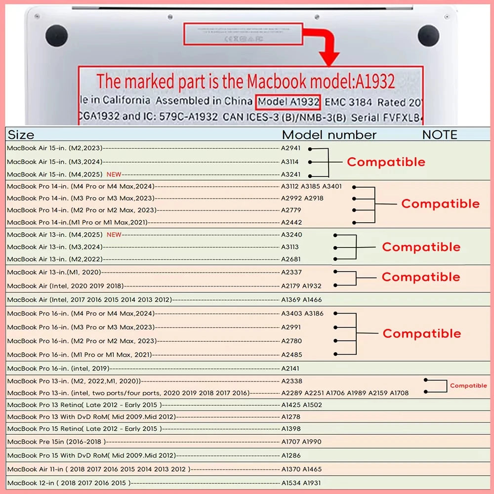 Laptop Case For Macbook Air 13.6 M5 M4 M3 M2 A2681 A3113 A3240 A3449 Air13.3 A1932 A2179 A2337 Case Pro13 A2251 Air15 Case Cover