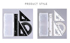 4 Pcs/Set Math Sets Metal Ruler Triangle Ruler Protractor with Box for School Student Geometry Sets