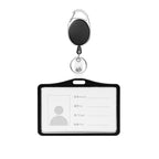 1 Pcs Aluminum Alloy Card Cover Case Bank Business Work Card Holder with ABS Retractable Badge Reel Credit ID Card Badge Bag