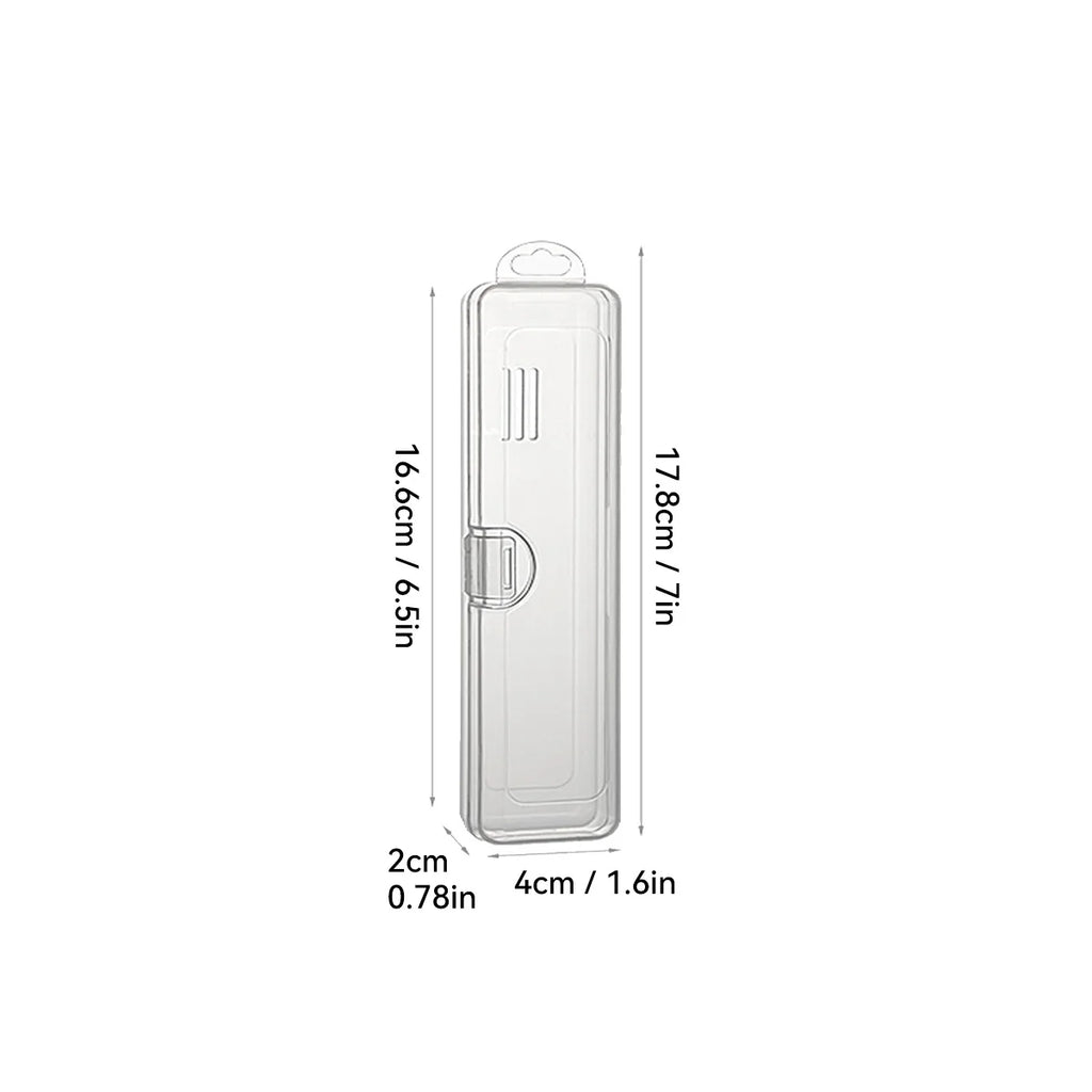 Portable Transparent Tableware Box Travel Flatware Storage Box With Flip Cover Dustproof Chopsticks Forks Spoon Cutlery Case