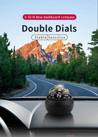 KANPAS Compass for Car/Small Dashboard Compass/Compass for Boat/No Leaking Compass/Double Dial/Luminous