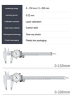 Vernier Calipers 0-150/200mm 0.02mm High Precision Anti-vibration Pachometer Dial Caliper Metal Gauge Ruler Depth Measuring Tool
