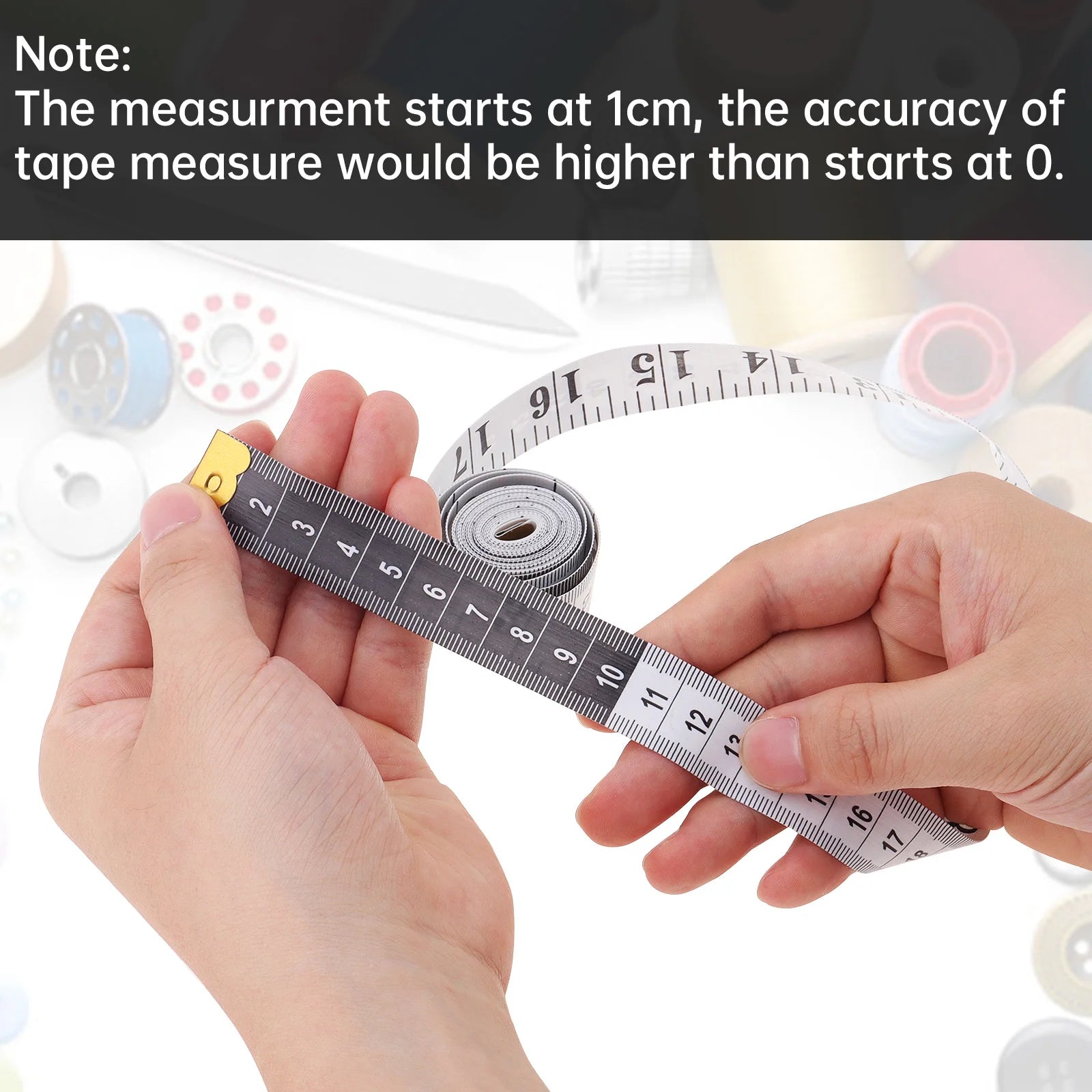 2m White Waist Circumference Soft Tape Measure, Clothing Tailor Measuring Ruler