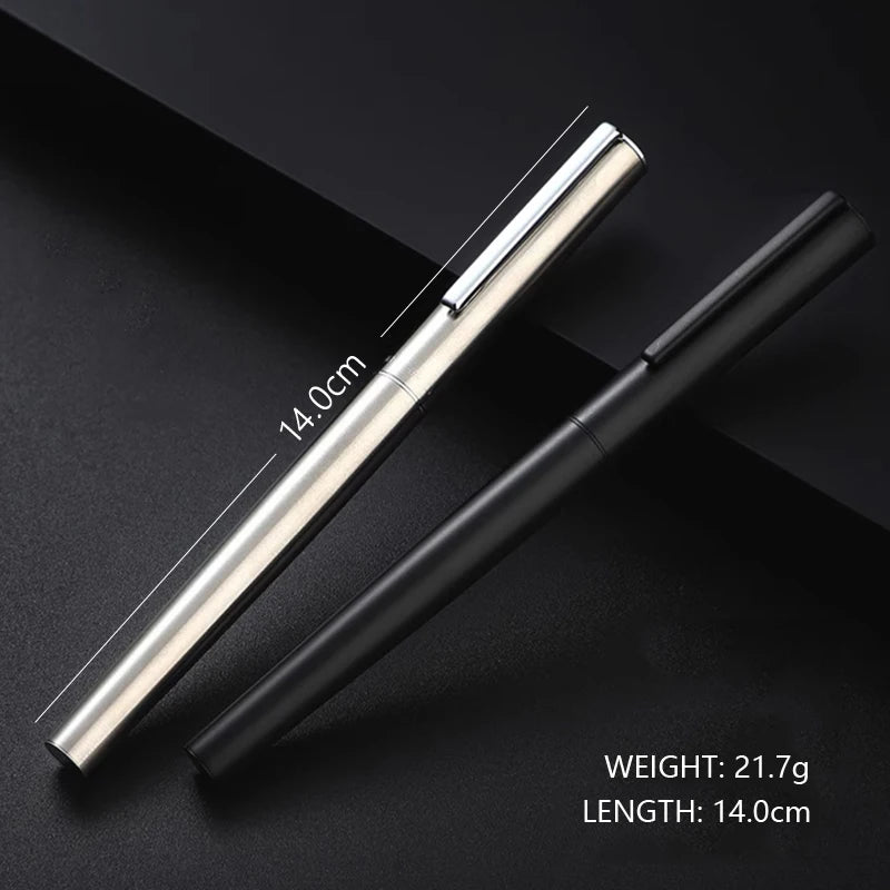 High Quality 0.38mm Extra Fine Nib Fountain Pen Stainless Steel Extremely Black Metal Business Office Writing Calligraphy Pens