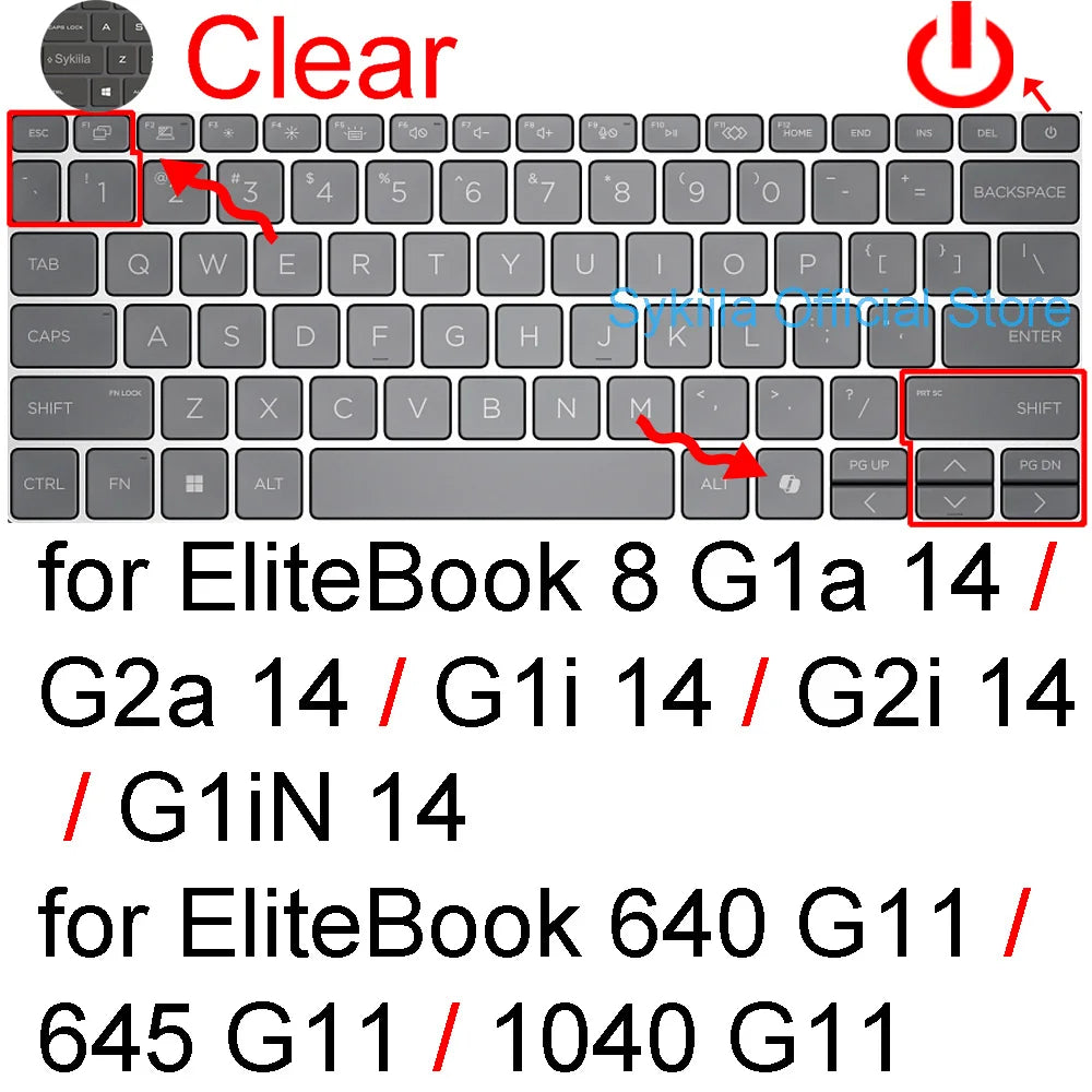 Keyboard cover for HP EliteBook 6 8 G2a G2i G1a G1q G1i 840 G11 G10 845 G9 X360 1040 G8 640 745 645 Silicone Protector Skin Case