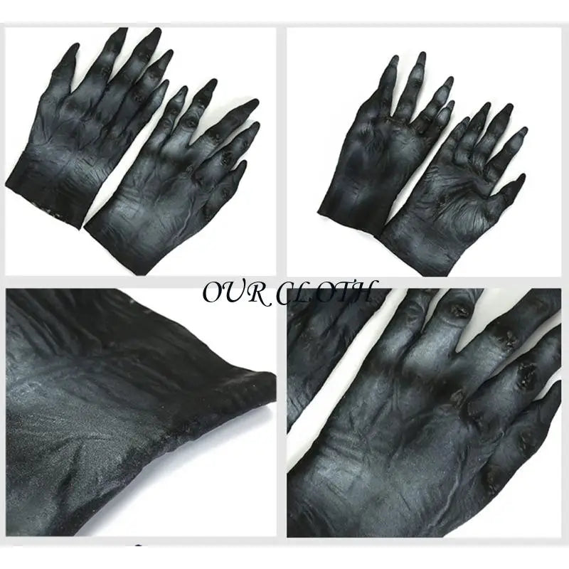 Horrific Demons Gloves Latex Werewolfs Gloves Zombied Hand Gloves Halloween Cosplay Costume Accessory for Women Men Y1AC
