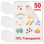 30Sheets/50Sheets Printable Vinyl Sticker Paper Self-adhesive A4 Glossy White Half Transparent Copy Paper for All Inkjet Printer