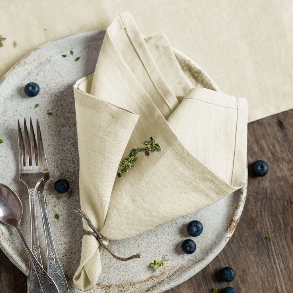 6/12PCS 40x40cm Cotton Linen Cloth Napkins Thickened Durable Placemat Reusable for Kitchen Dining Wedding Decoration