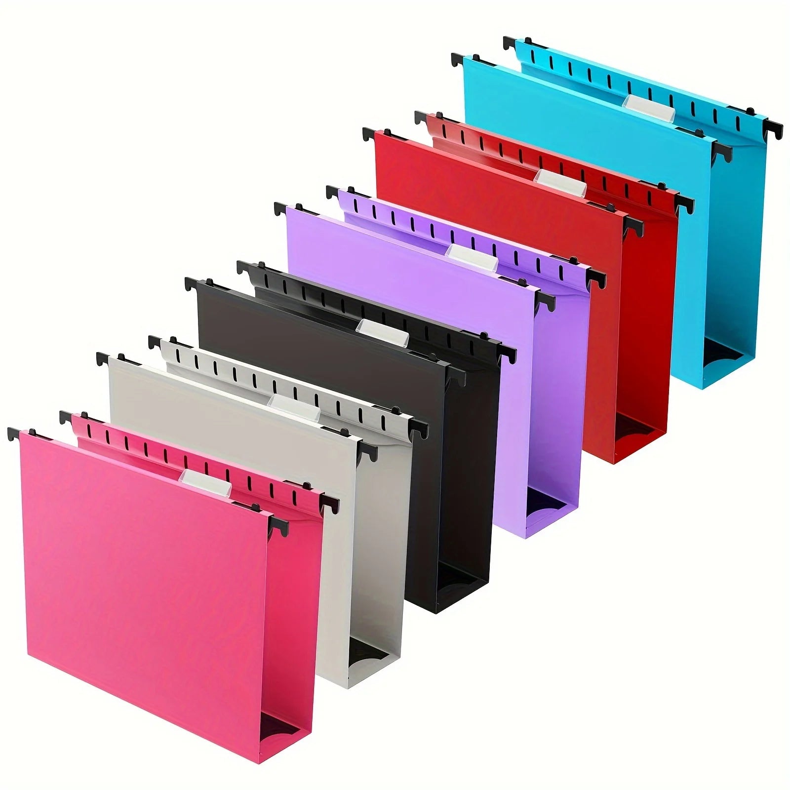 6 Sets Large Capacity Multi-Color Plastic Hanging File Bag, Thickened A4 Size  2-Inch Widened Design For Filing Cabinet Storage