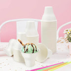 20Pcs Snow Cone Paper Cups, 300ml Disposable Cups for Snack Ice Cream Food Desserts, Party Drinking Wedding Picnic Supplies