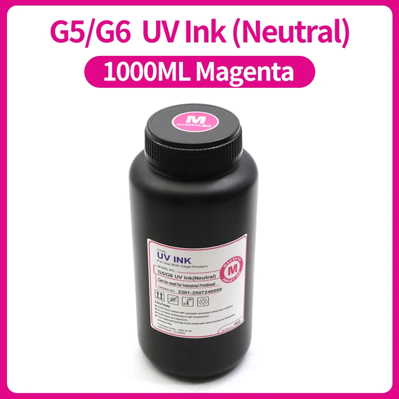 1000ML LED Curable UV Ink For Ricoh G5 G6 Gen3 Gen4 Gen4L Gen5 Gen5i Gen5S Gen6 G3 G4 G5i Printhead Hard Soft Neutral UV Ink