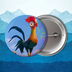 Heihei blakc Moana name Tamatoa Badge on Backpack Clothes decoration Tinplate Round Brooch Funny Custom Gifts for Friend