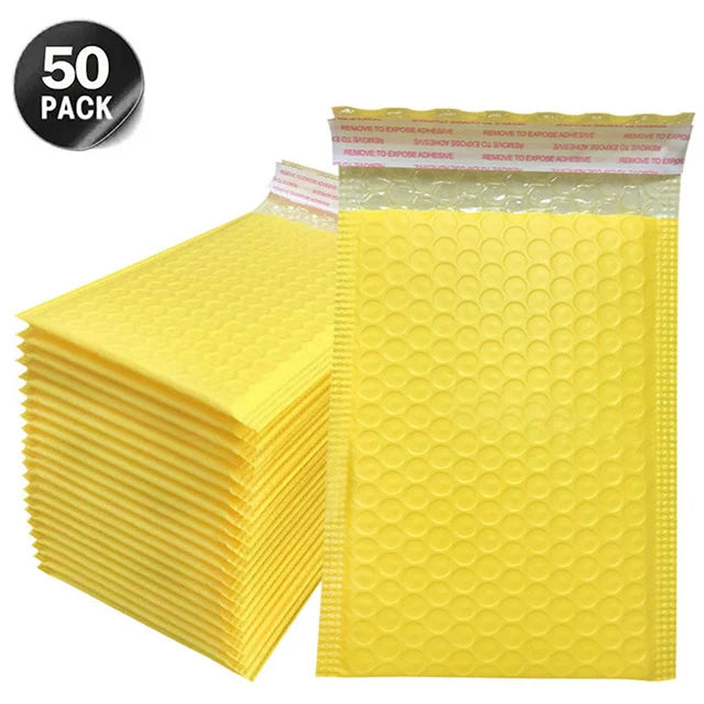 50Pcs Black Bubble Mailer Bubble Padded Mailing Envelopes Mailer Poly for Packaging Self Seal Shipping Bag Bubble Padding Bubble
