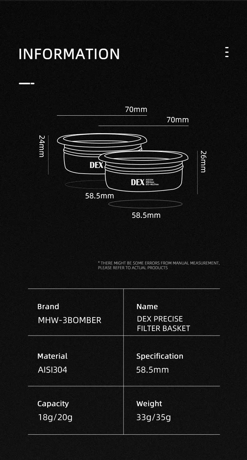 58.5mm Espresso Filter Baskets 15-20g Coffee Basket with Puck Screen Fit 58mm Espresso Portafilters Coffee Machine Accessories