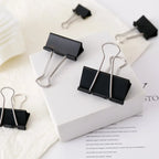 12Pcs/set Large Metal Binder Clips 32mm/ 41mm/ 51mm Notes Letter Paper Clip Office Stationery Supplies Binding Securing