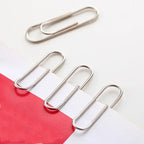 500/300/100PCS Metal Silver Paper Clips for Paperwork Stainless Steel Bookmark Paperclips Organizers Office School Supplies
